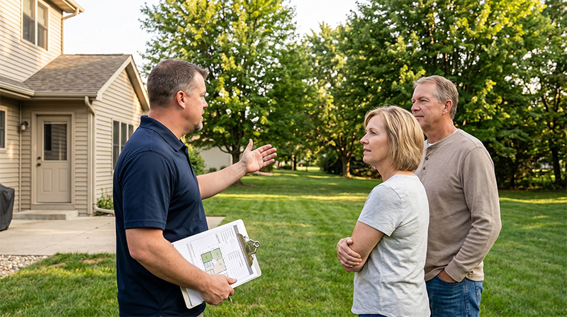 Baker Home Group AblePods Step 1 Image of a couple Discussing Needs with contractor